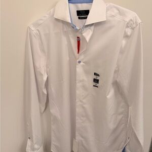 Ted Baker White Dress Shirt with Blue Accents